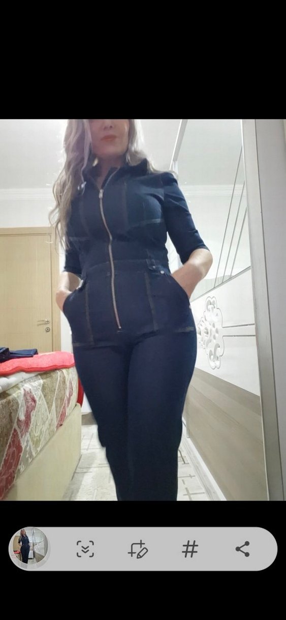 Siyah Denim Kadın Tulum - Görsel 4