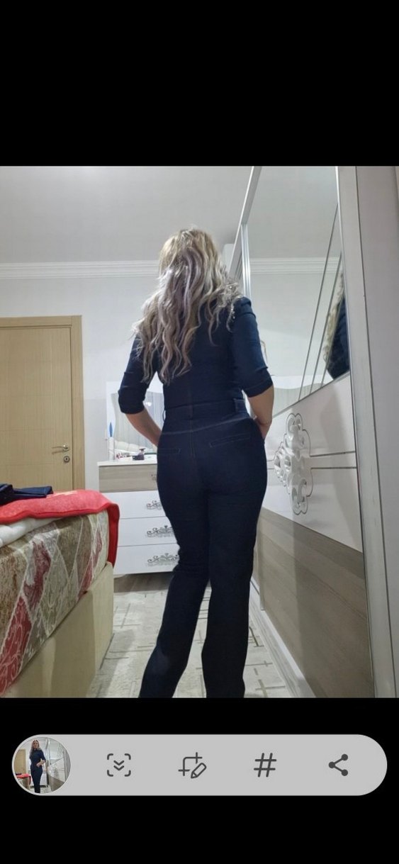 Siyah Denim Kadın Tulum - Görsel 2