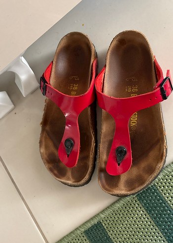 38 Beden Orijinal birkenstock kırmızı terlik
