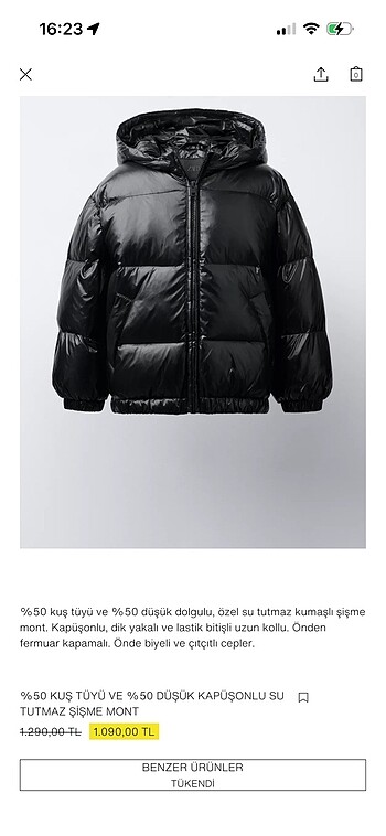 Zara çocuk mont - Görsel 2