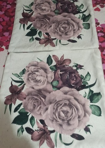 Bohem Gri Bej Çiçek Desenli Kırlent Kılıfı - Görsel 4