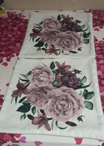 Bohem Gri Bej Çiçek Desenli Kırlent Kılıfı - Görsel 3