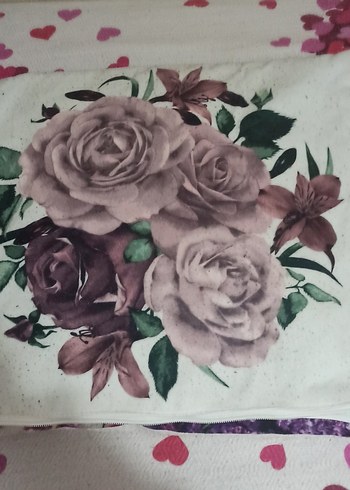 Bohem Gri Bej Çiçek Desenli Kırlent Kılıfı - Görsel 5