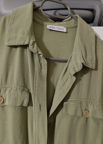 Kadın Haki Keten Midi Tulum - Görsel 3