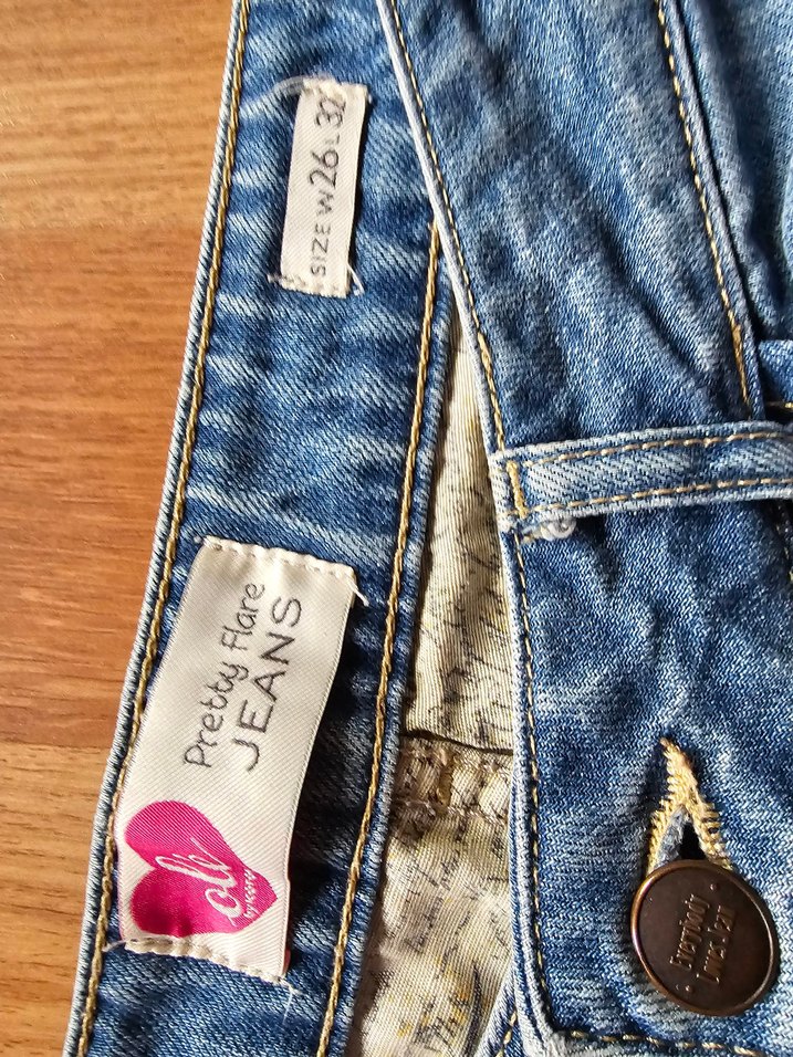 Parlak Mavi Bol Kesim Kadın Denim Pantolon - Görsel 3