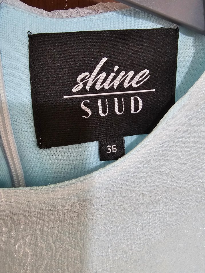 Mavi Uzun Kollu ışıltılı Elbise - Görsel 4