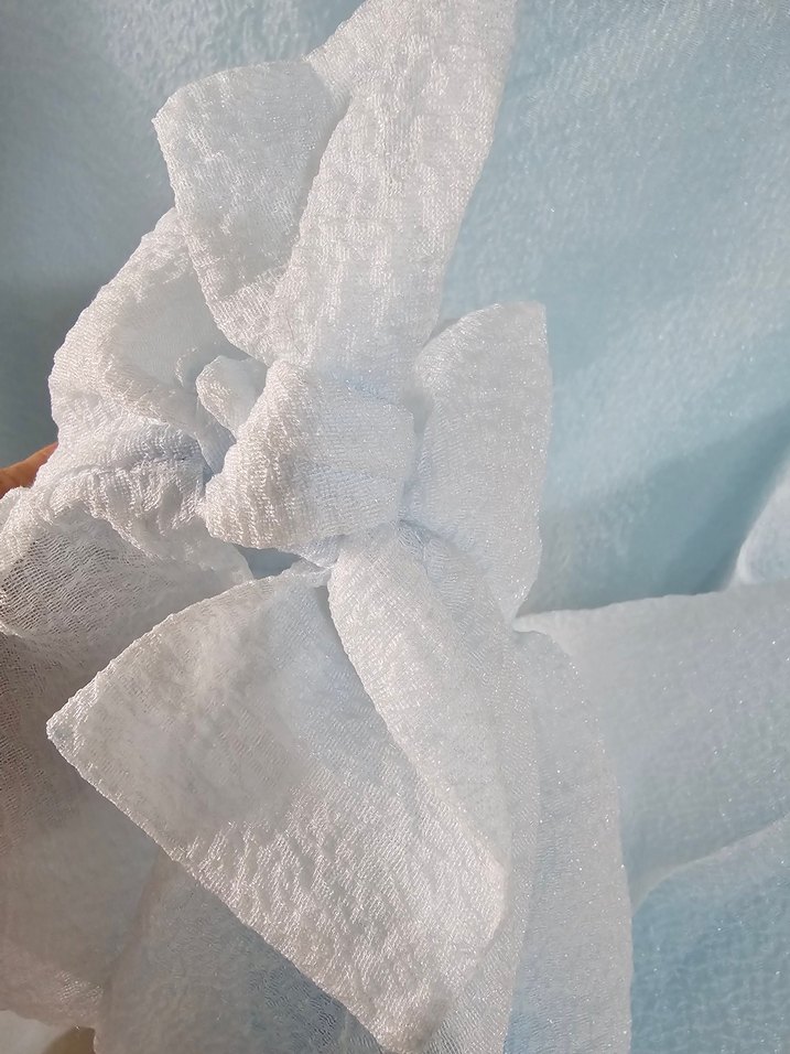 Mavi Uzun Kollu ışıltılı Elbise - Görsel 2