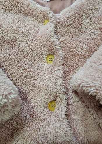 Kız Çocuk Pembe Peluş Kaban - Görsel 3