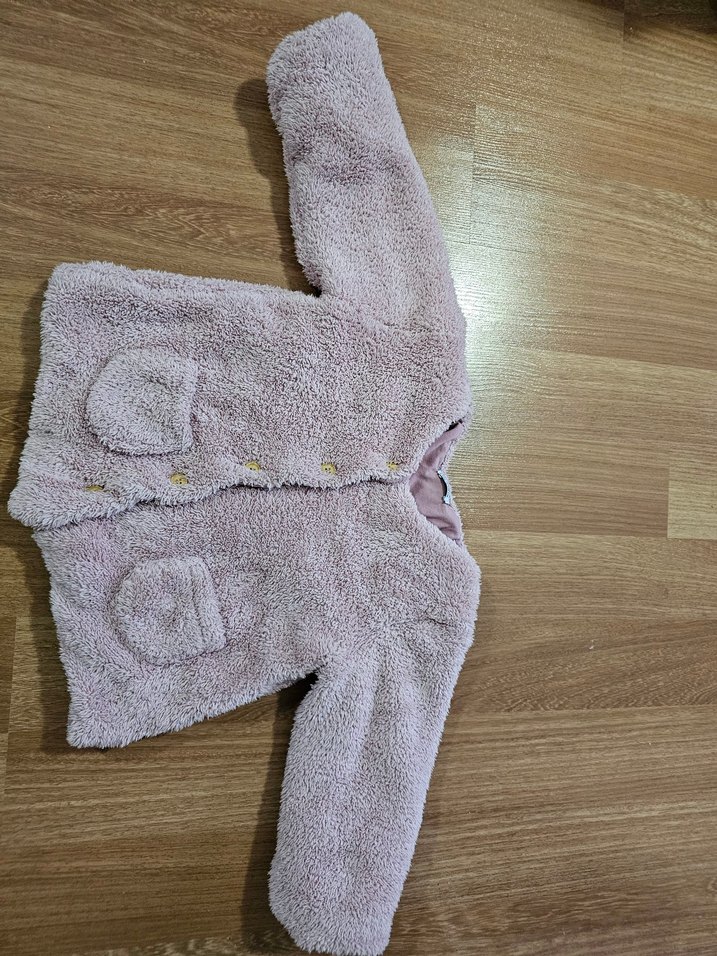 Kız Çocuk Pembe Peluş Kaban - Görsel 2