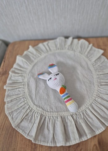 Renkli Örgü Tavşan Diş Kaşıyıcı Oyuncak - Görsel 3