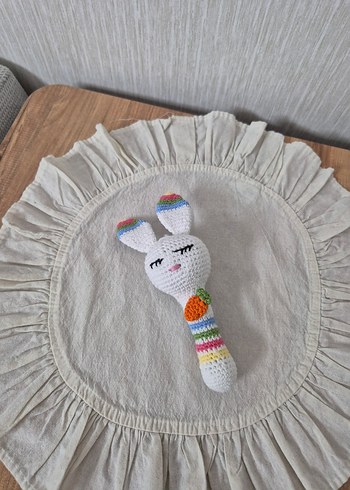 Renkli Örgü Tavşan Diş Kaşıyıcı Oyuncak - Görsel 6