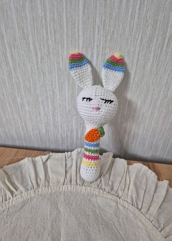 Renkli Örgü Tavşan Diş Kaşıyıcı Oyuncak - Görsel 4