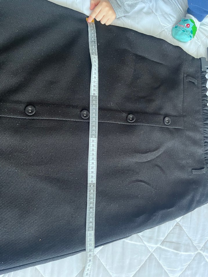 Düğmeli Siyah Uzun Kadın Etek - Görsel 4