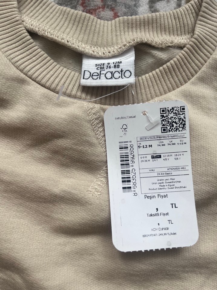 Defacto erkek bebek sweatshirt - Görsel 2