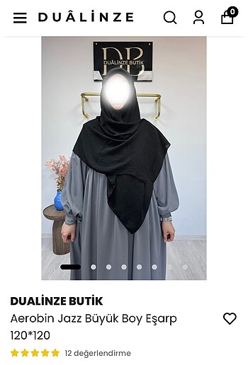 Dualinze aerobin büyük boy eşarp