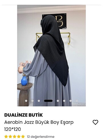 Beden Dualinze aerobin büyük boy eşarp