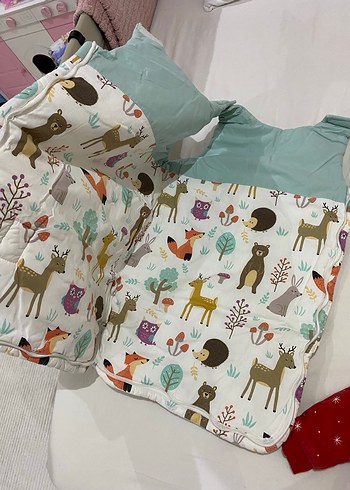 Pastel Renkli Baskılı Çocuk Uyku Tulumu - Görsel 4