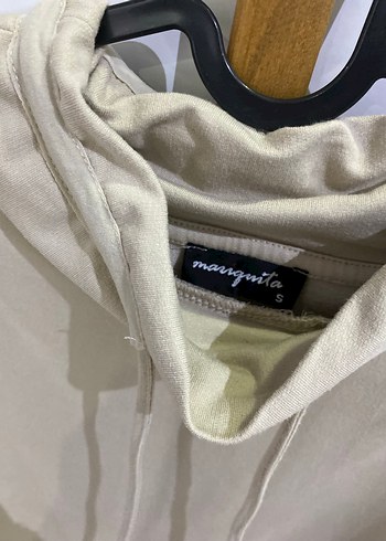 Bej Yüksek Yakalı Kadın Sweatshirt - Görsel 3