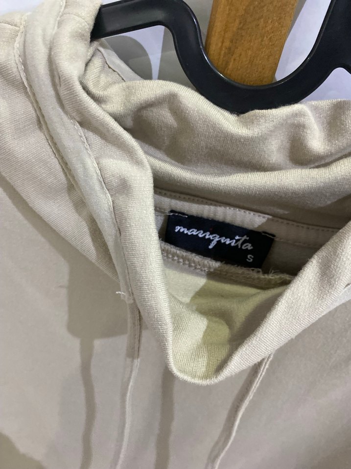 Bej Yüksek Yakalı Kadın Sweatshirt - Görsel 3