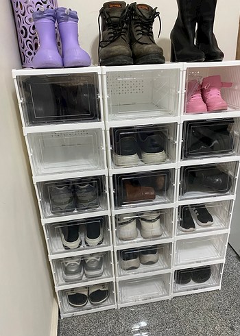 Beyaz Çok Bölmeli Ayakkabı Düzenleyici - Görsel 2