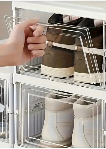 Beyaz Çok Bölmeli Ayakkabı Düzenleyici - Görsel 4