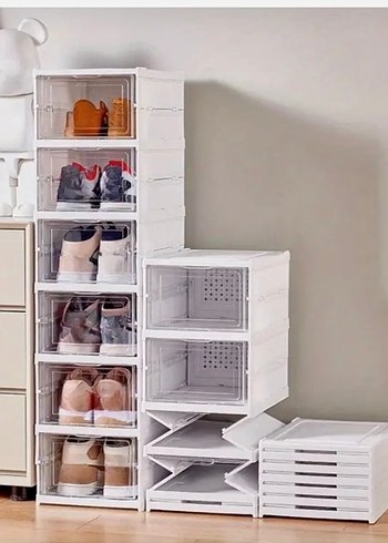 Beyaz Çok Bölmeli Ayakkabı Düzenleyici - Görsel 3