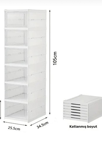 Beyaz Çok Bölmeli Ayakkabı Düzenleyici - Görsel 6