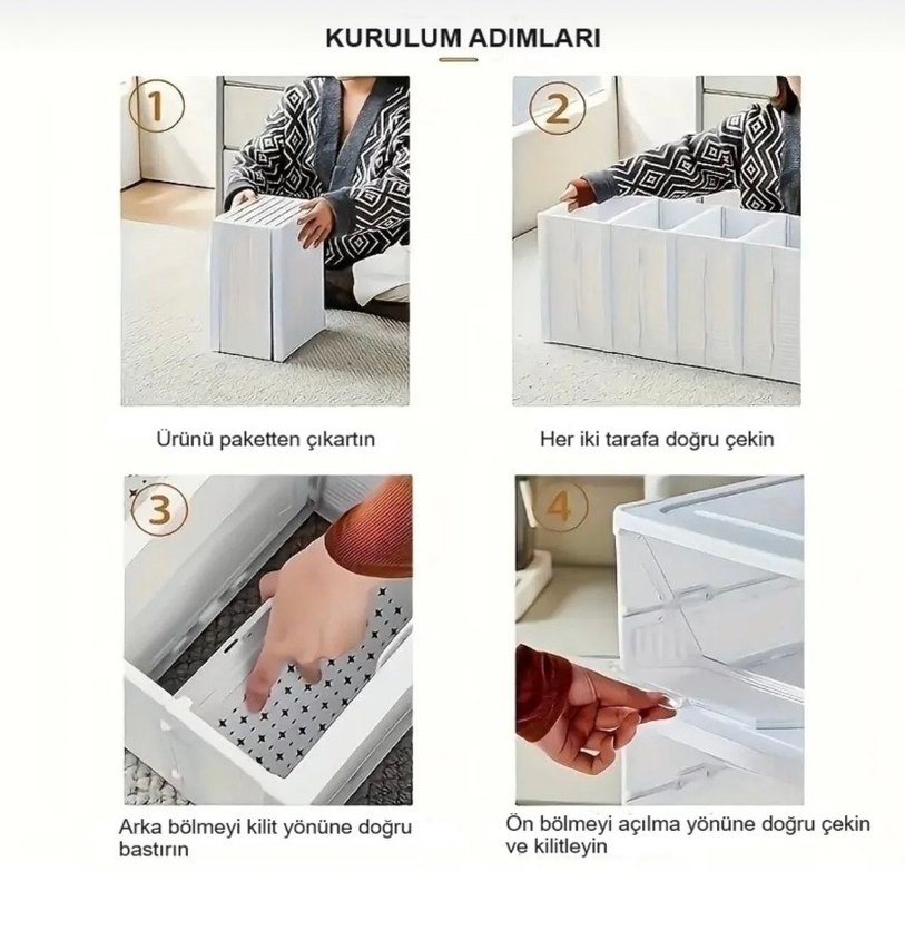 Beyaz Çok Bölmeli Ayakkabı Düzenleyici - Görsel 5