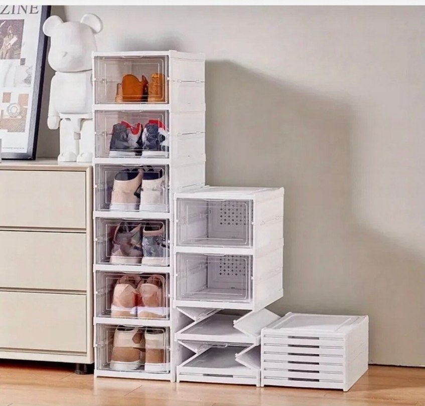 Beyaz Çok Bölmeli Ayakkabı Düzenleyici - Görsel 3