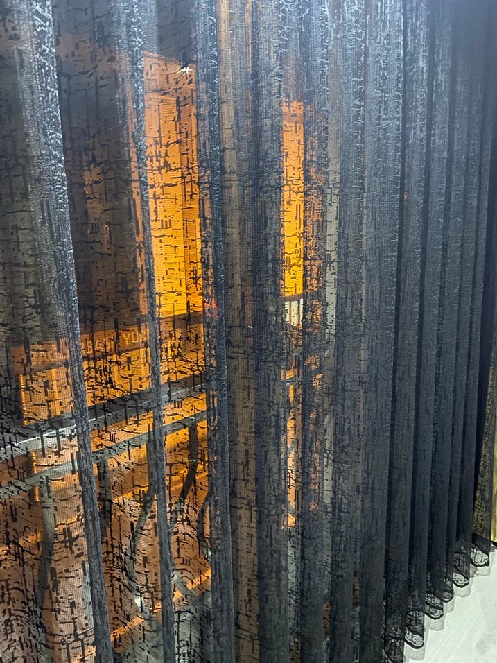 Siyah tül perde ve gold fon perde - Görsel 3