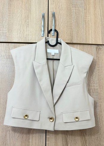 Zara Bej Kolsuz Blazer Yelek