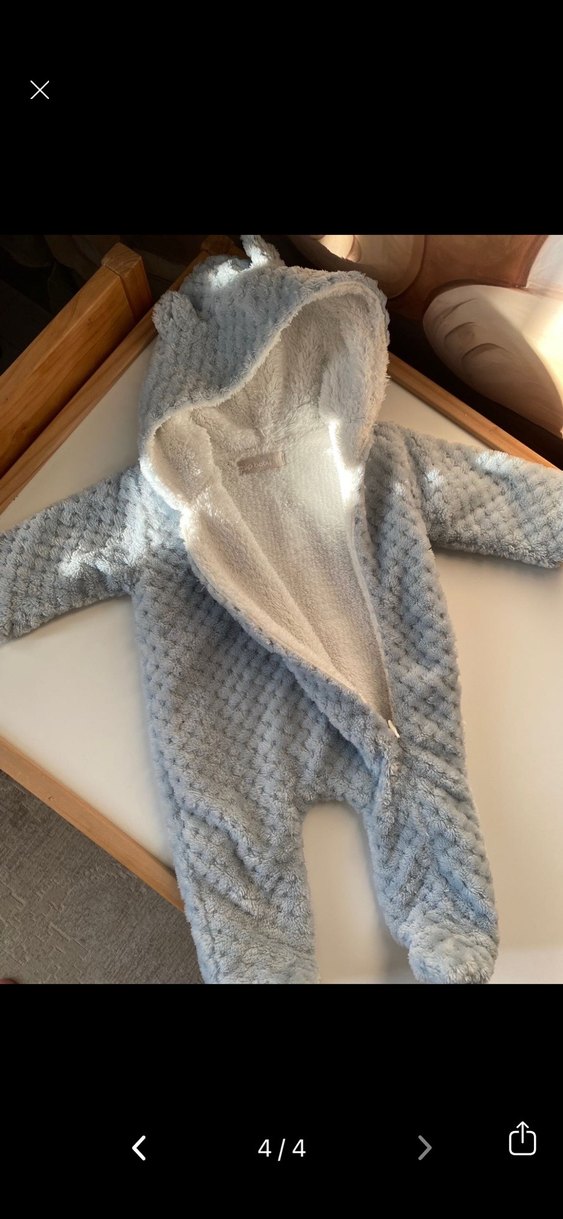 Gri Örgü Bebek Tulumu - Görsel 4