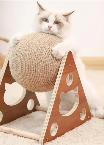 Büyük Boy Kahverengi Kedi Oyun Topu - Görsel 2