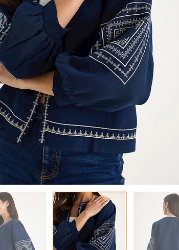 Nakış Detaylı Kadın müslin   Ceket - Görsel 5