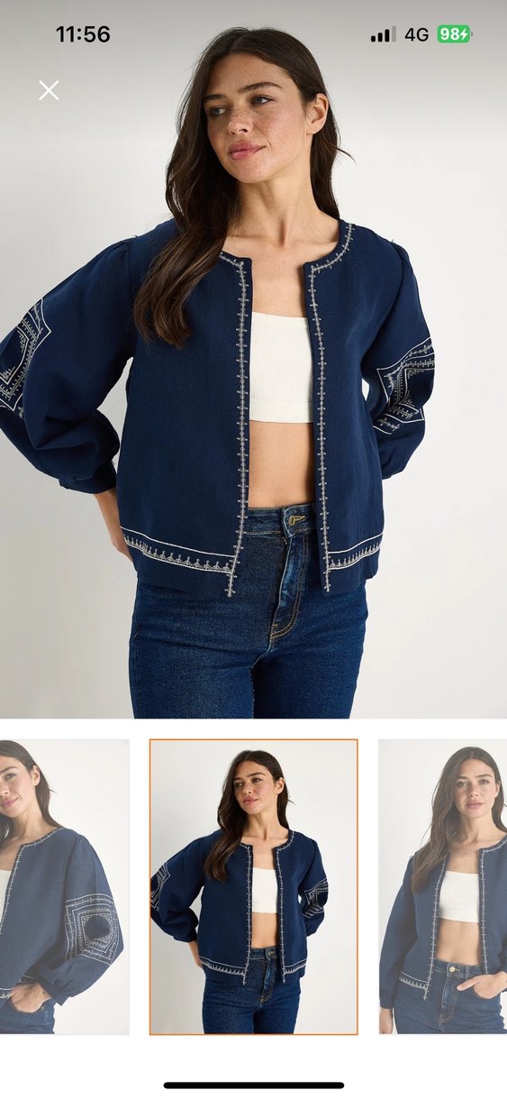 Nakış Detaylı Kadın müslin   Ceket - Görsel 2