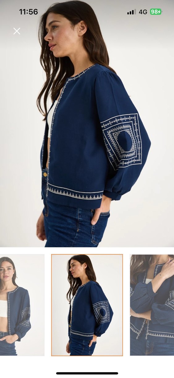 Nakış Detaylı Kadın müslin   Ceket - Görsel 4