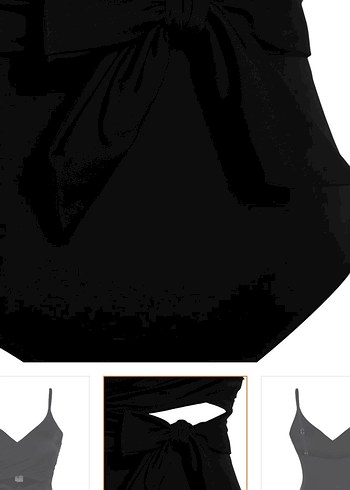 Siyah Askılı Kemerli Midi Mayo - Görsel 3