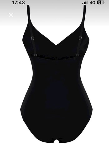 Siyah Askılı Kemerli Midi Mayo - Görsel 2