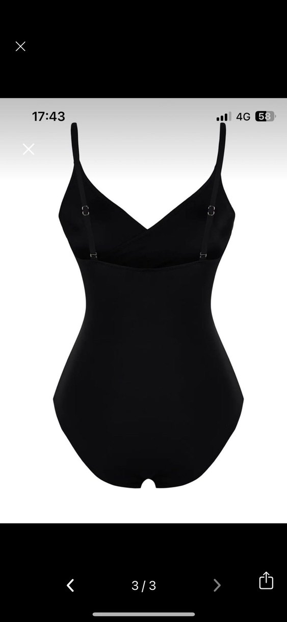 Siyah Askılı Kemerli Midi Mayo - Görsel 2