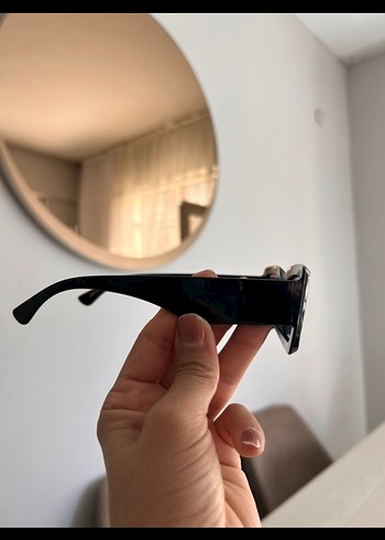 Siyah Minimalist Gotik Kadın Güneş Gözlüğü - Görsel 2