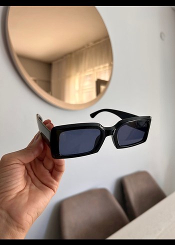 Siyah Minimalist Gotik Kadın Güneş Gözlüğü - Görsel 3