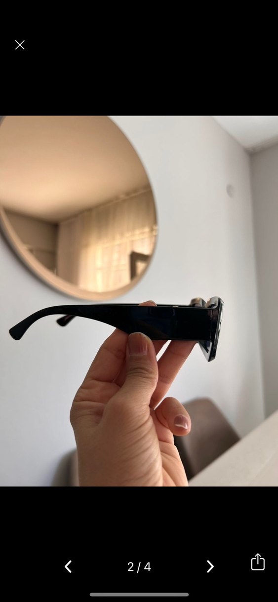 Siyah Minimalist Gotik Kadın Güneş Gözlüğü - Görsel 2