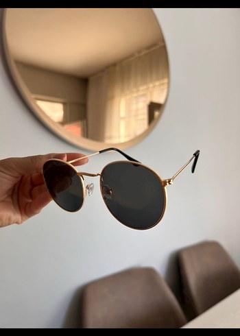 Parlak Kahverengi Minimalist Kadın Güneş Gözlüğü - Görsel 3