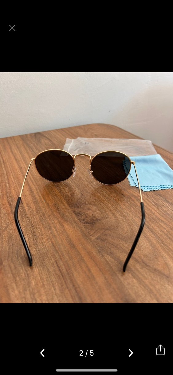 Parlak Kahverengi Minimalist Kadın Güneş Gözlüğü - Görsel 2