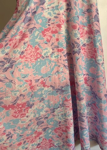 Pastel Renkli V Yakalı Uzun Bohem Elbise - Görsel 2