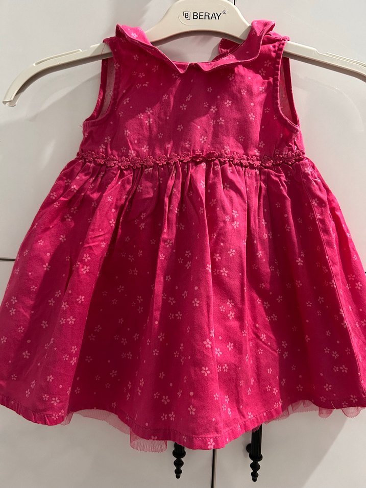 Kız Çocuk Kolsuz Nakışlı Kırmızı Elbise - Görsel 2