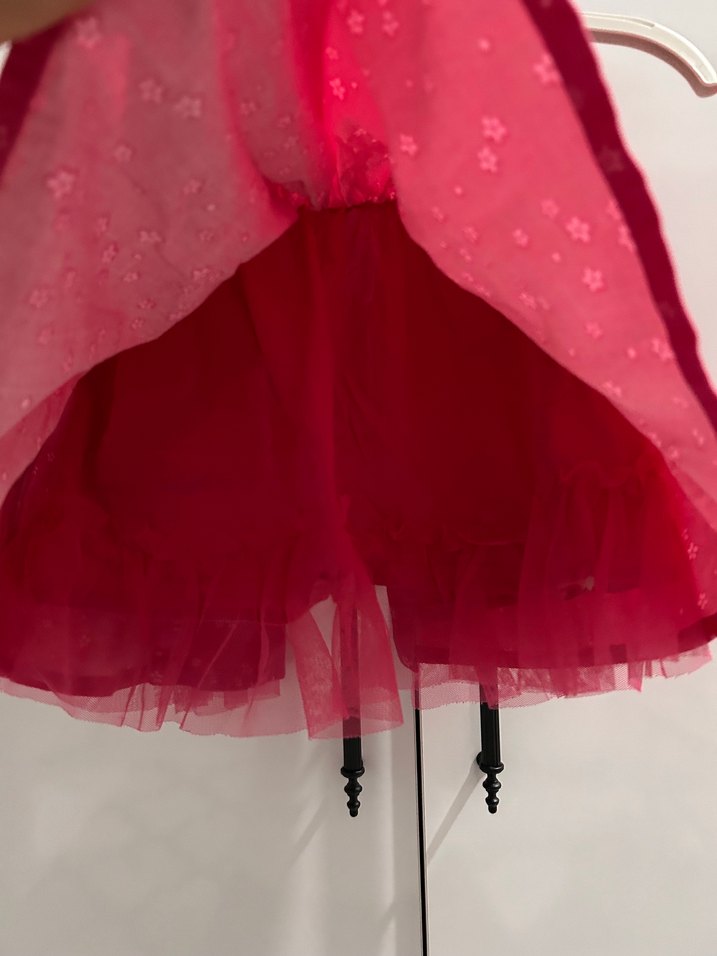 Kız Çocuk Kolsuz Nakışlı Kırmızı Elbise - Görsel 4