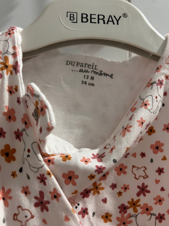 Kolsuz Çiçek Desenli Kız Elbisesi - Görsel 4