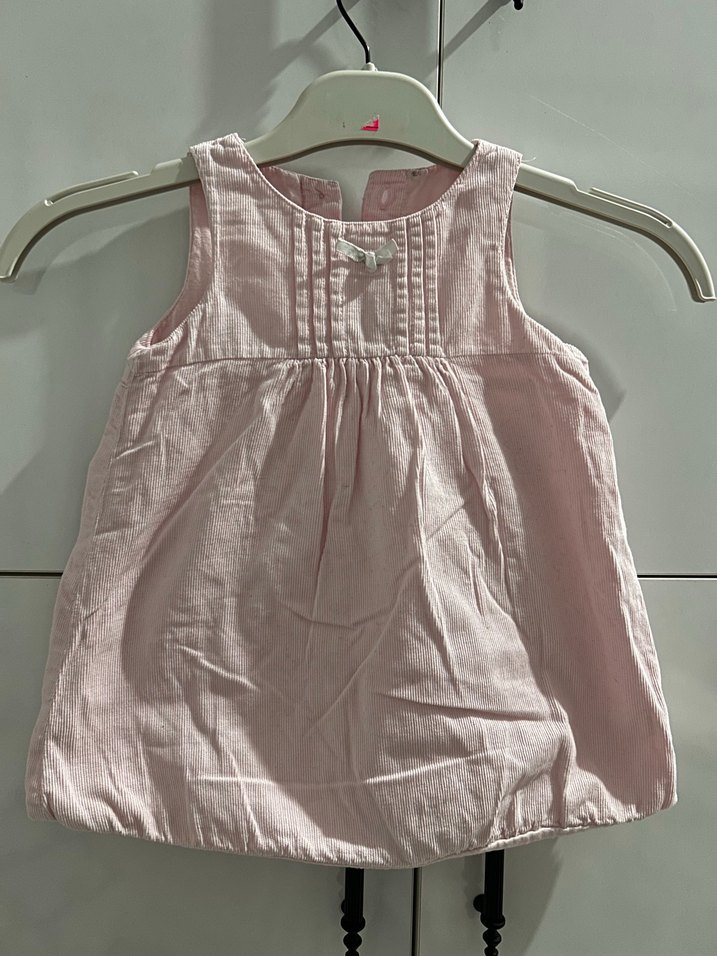 Pembe Kadife Kolsuz Kız Elbisesi - Görsel 2