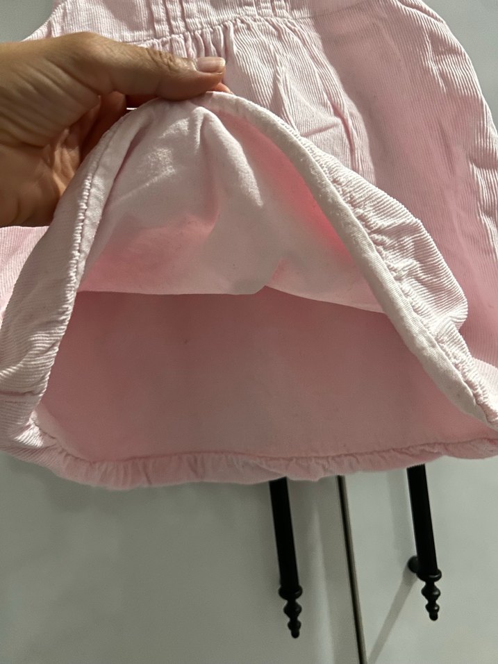 Pembe Kadife Kolsuz Kız Elbisesi - Görsel 3